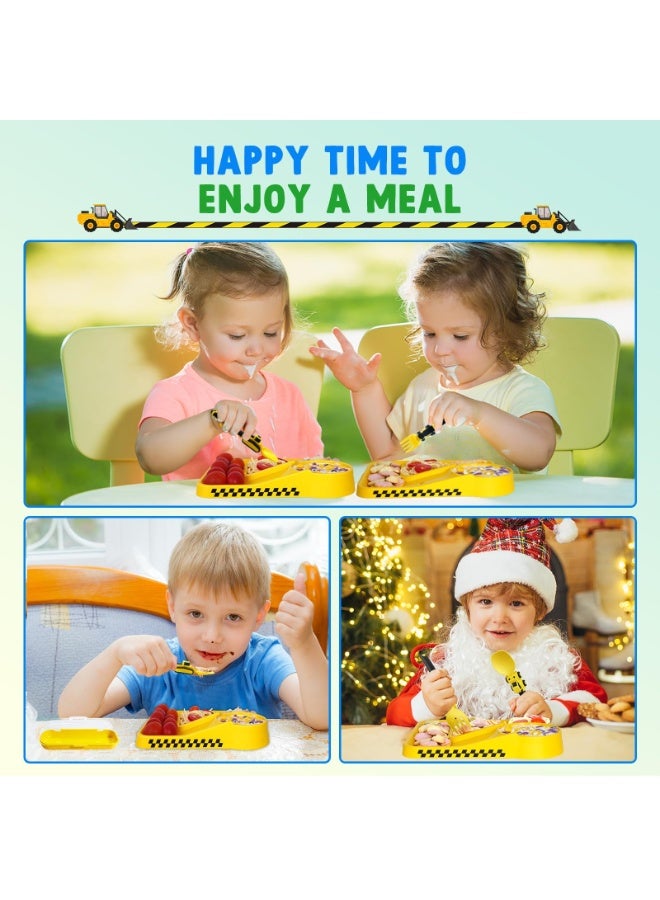 ECLux Construction Vehicle Kids Utensil Set 🚜 | Durable Utensils Tableware | 3-Piece Feeding Set with Spoon, Fork & Storage Case | Soft Grip | Dishwasher Safe | Perfect for Travel & Home | - Image 4